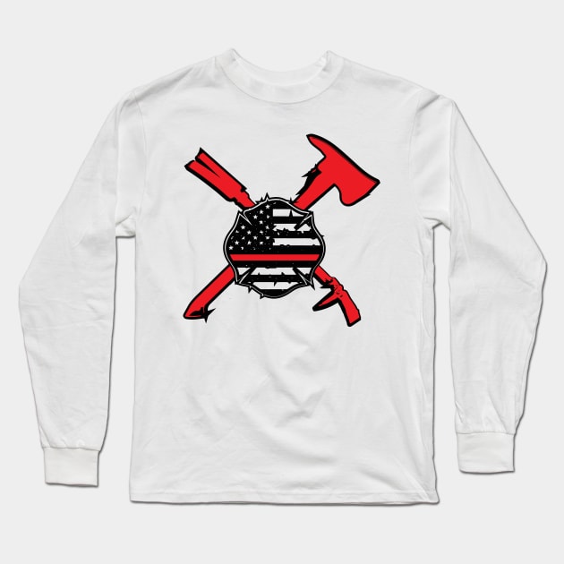 fire department shield Long Sleeve T-Shirt by WPHmedia